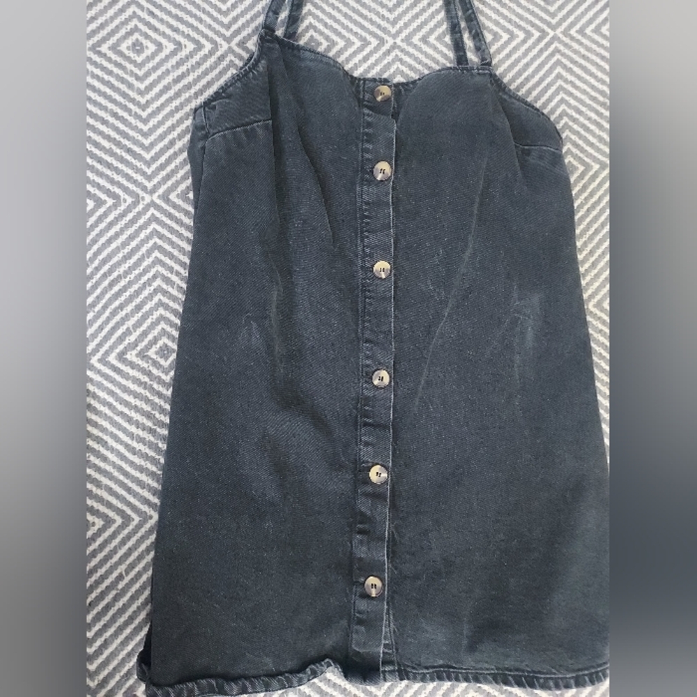 ASOS Black Denim Button-Down Dress